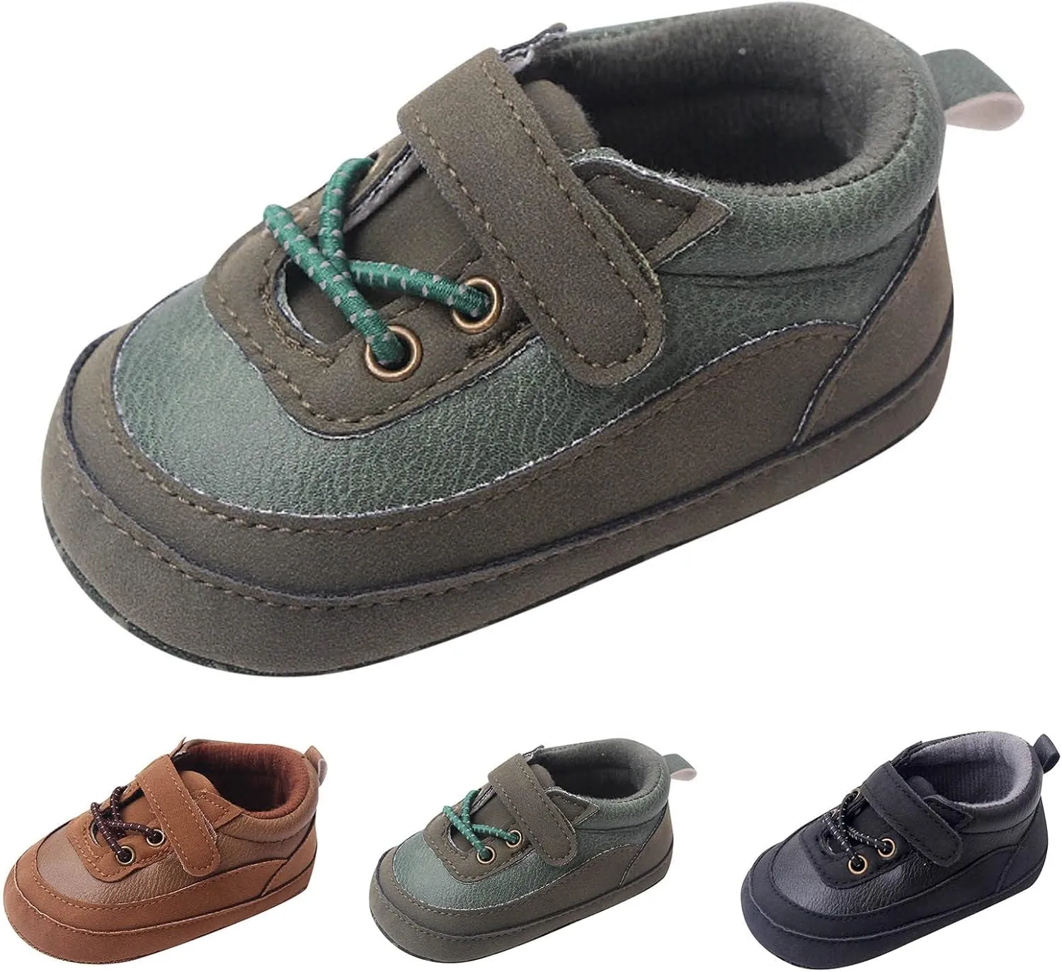 Baby Girls Boys PU Leather 𝐎xford Shoes Soft Rubber Sole Sneakers Infant Walking Shoes Anti-Slip Ankle Boots