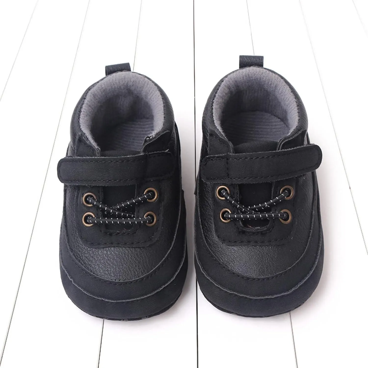Baby Girls Boys PU Leather 𝐎xford Shoes Soft Rubber Sole Sneakers Infant Walking Shoes Anti-Slip Ankle Boots