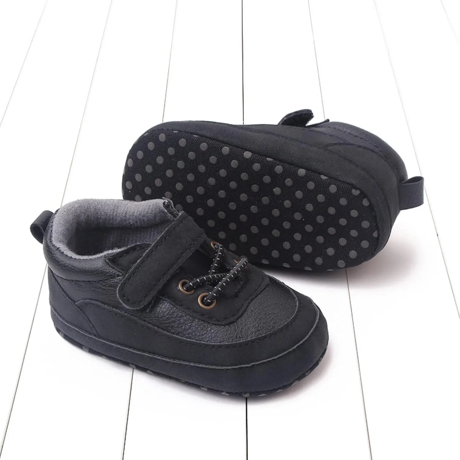 Baby Girls Boys PU Leather 𝐎xford Shoes Soft Rubber Sole Sneakers Infant Walking Shoes Anti-Slip Ankle Boots