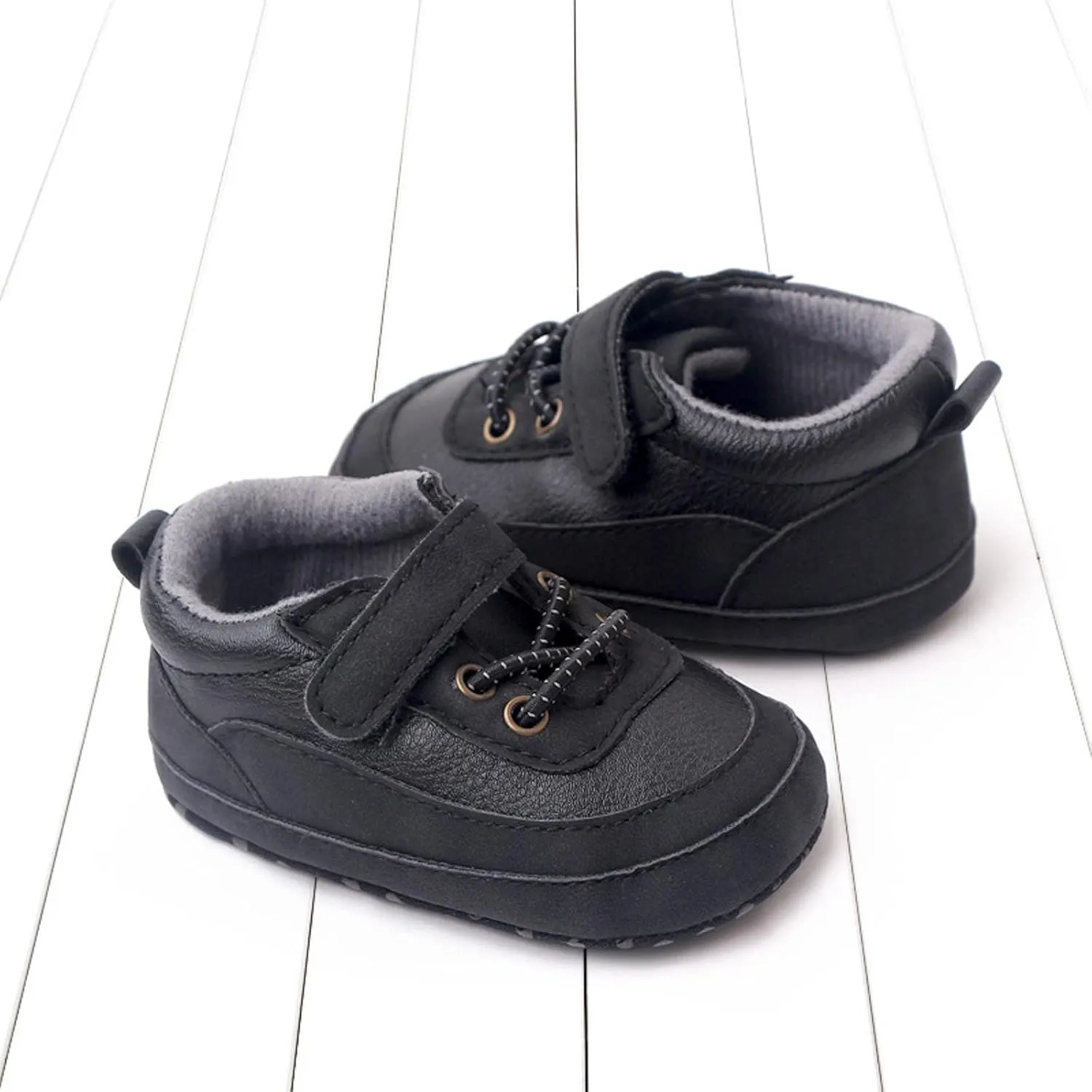 Baby Girls Boys PU Leather 𝐎xford Shoes Soft Rubber Sole Sneakers Infant Walking Shoes Anti-Slip Ankle Boots
