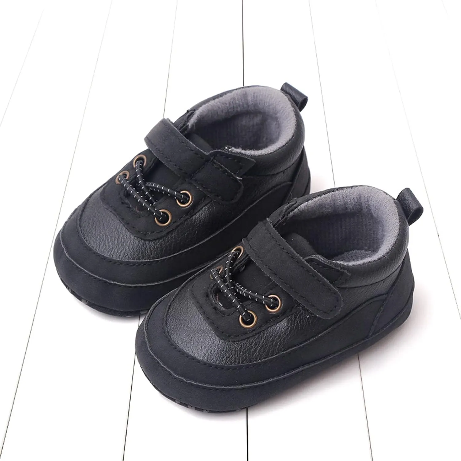 Baby Girls Boys PU Leather 𝐎xford Shoes Soft Rubber Sole Sneakers Infant Walking Shoes Anti-Slip Ankle Boots