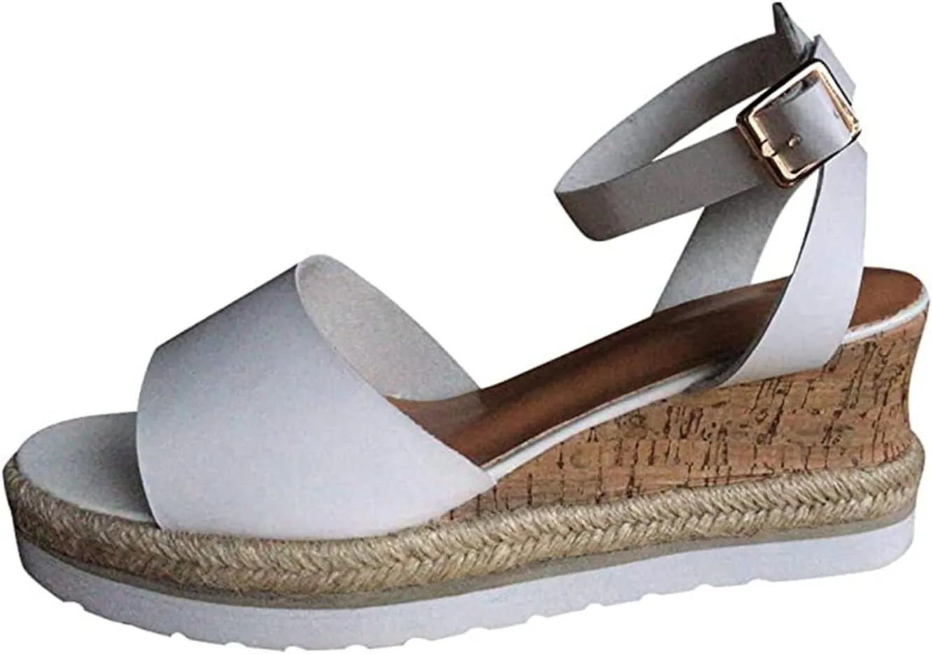 Ladmiple Summer Sandals for Women 2023 Platform Slip On Strappy Wedge Sandals Open Toe Casual Comfy Beach Mid Heel Shoes
