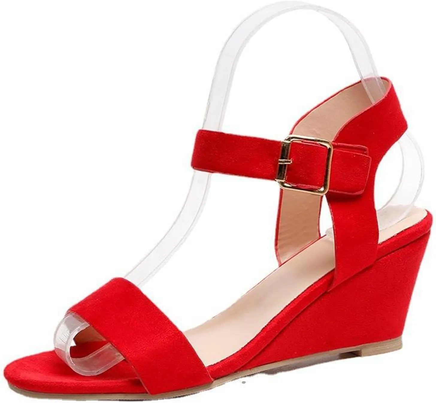 Ladmiple Wedge Sandals for Women Dressy 2023 Comfy Slip-On Ankle Strap Sandal Summer Casual Beach Shoe Open Toe Platform
