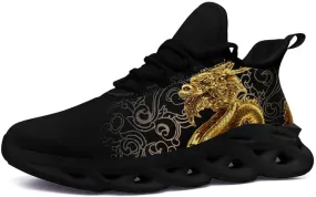 Mens Dragon Running Shoes Breathable Cushion Non Slip Outdoor Sports Walking Sneaker Tennis Jogging Training Tennis Shoes