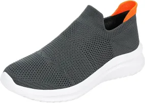 Men's Running Tennis Shoes Breathable Walking Shoes Slip on Sport Athletic Casual Mesh Trainer (Grey, 10)