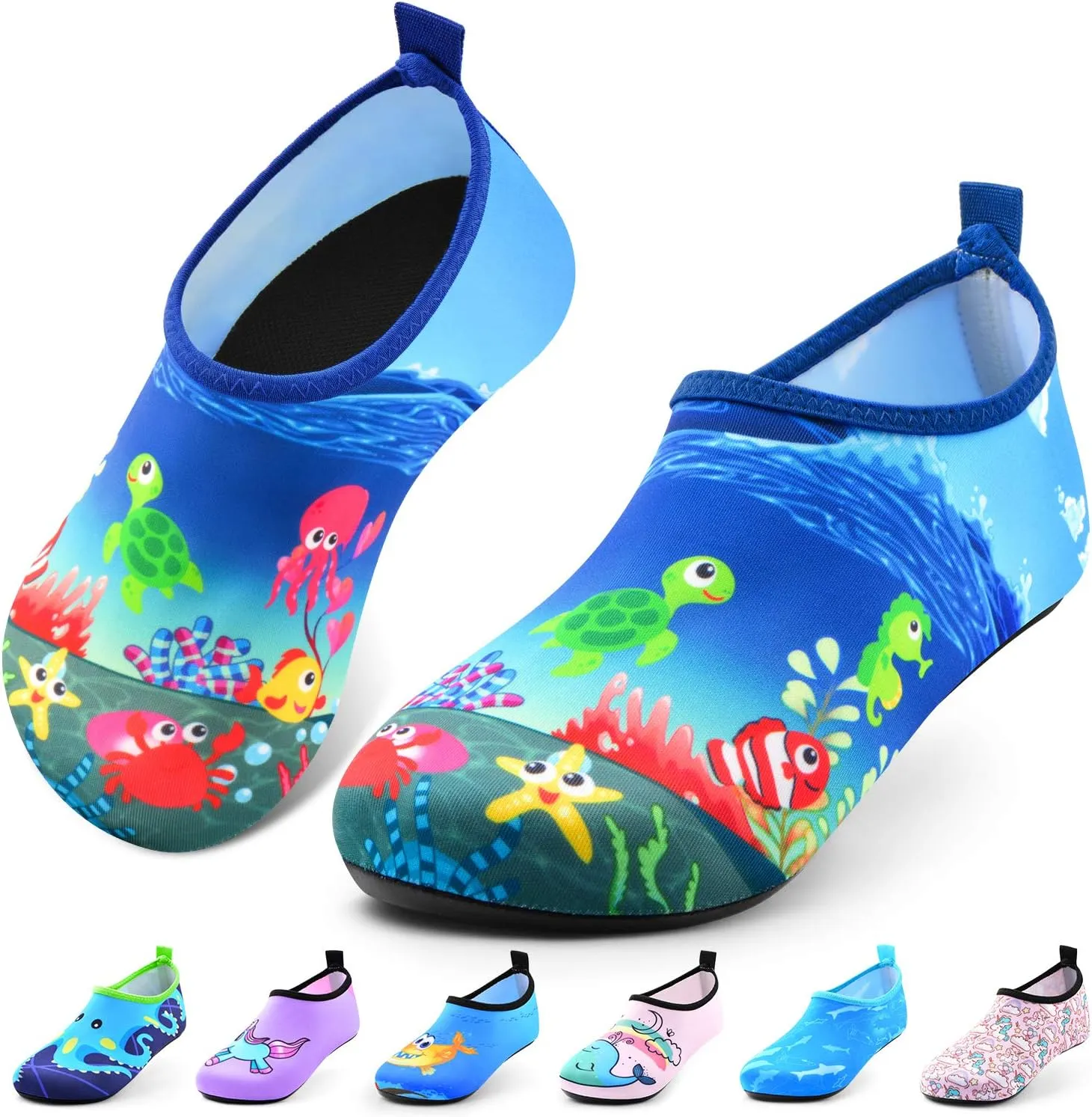 Sunnywoo Water Shoes for Kids Girls Boys，Toddler Kids Swim Water Shoes Quick Dry Non-Slip Water Skin Barefoot Sports Shoes Aqua Socks for Beach Outdoor Sports
