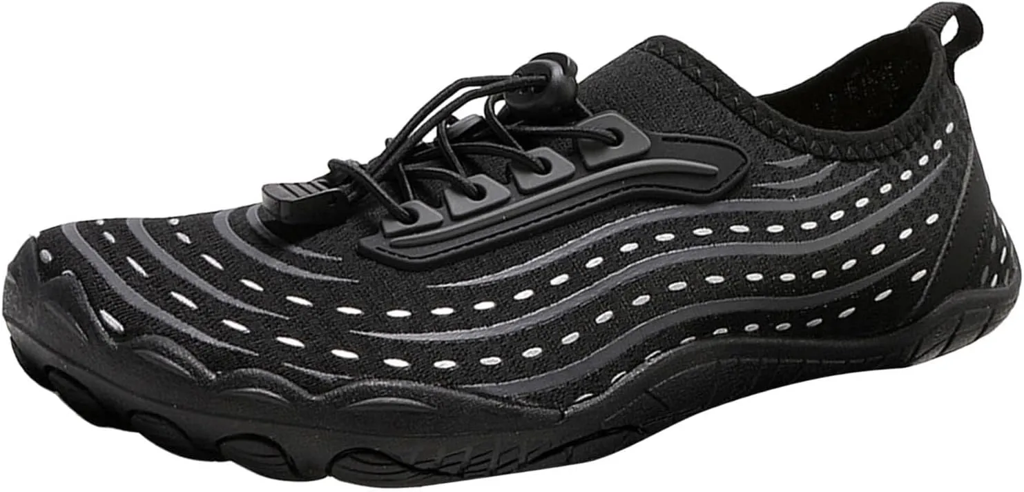 Water Shoes for Women Men Barefoot Shoes Non Slip Water Socks Wading Diving Swim Shoe Sand Socks for Beach Volleyball Summer Slip on Hiking Rock Climbing Shoe Indoor Fitness Yoga Footwear A-Black