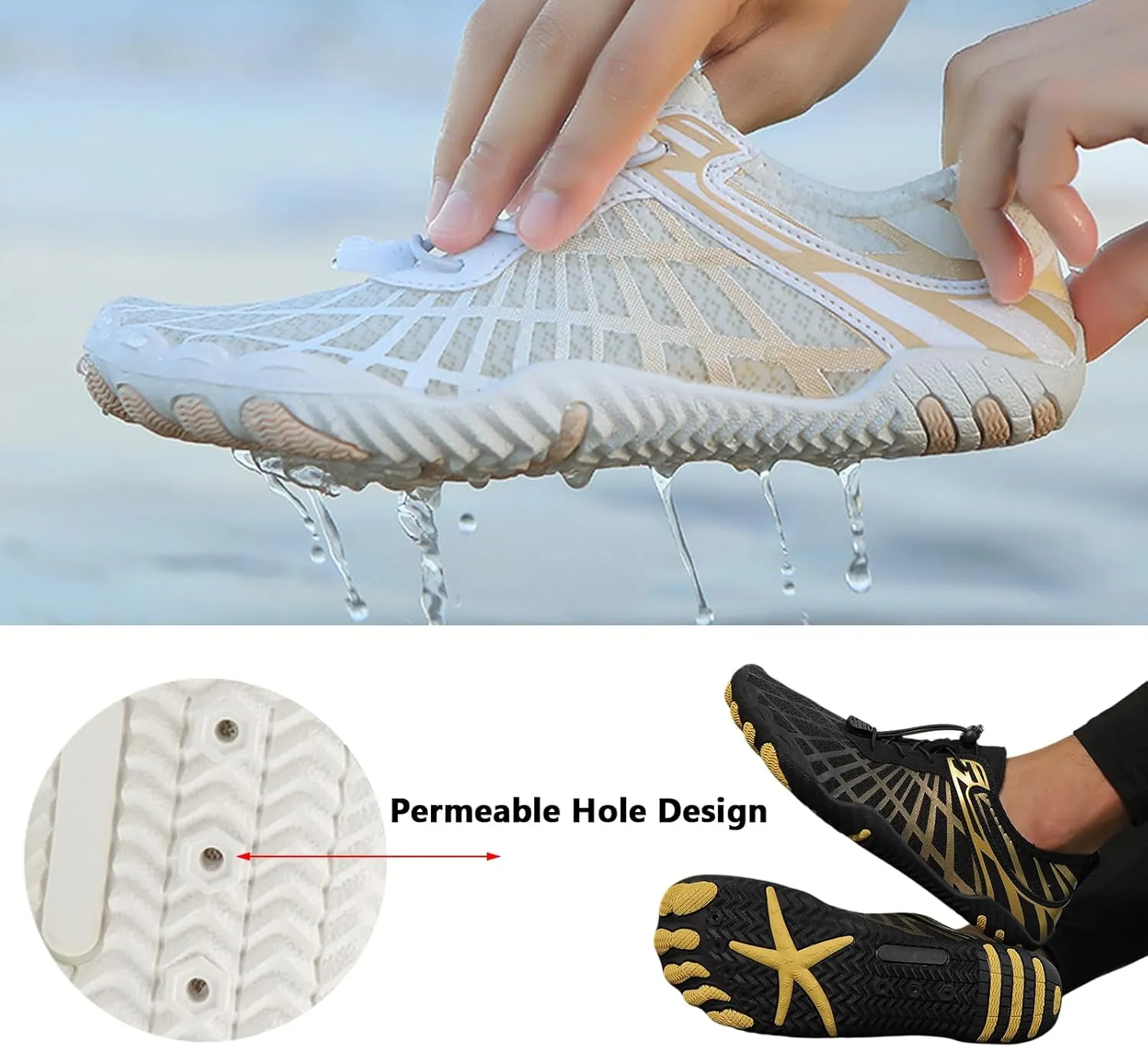 Water Shoes for Women Men Quick Dry Barefoot Yoga Sneakers Breathable Lightweight for Fishing Hiking Diving