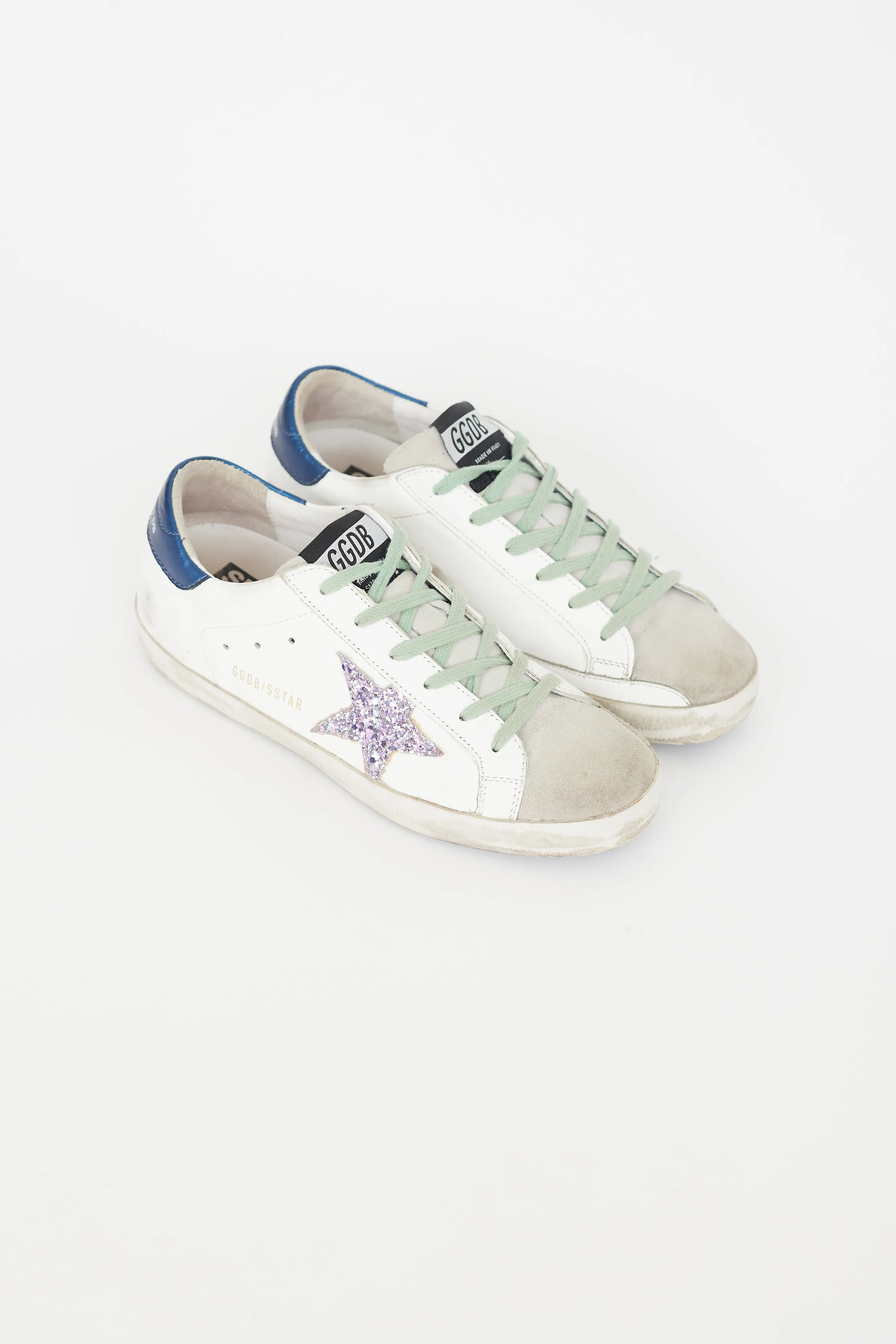 White & Multi Leather Superstar Sneaker