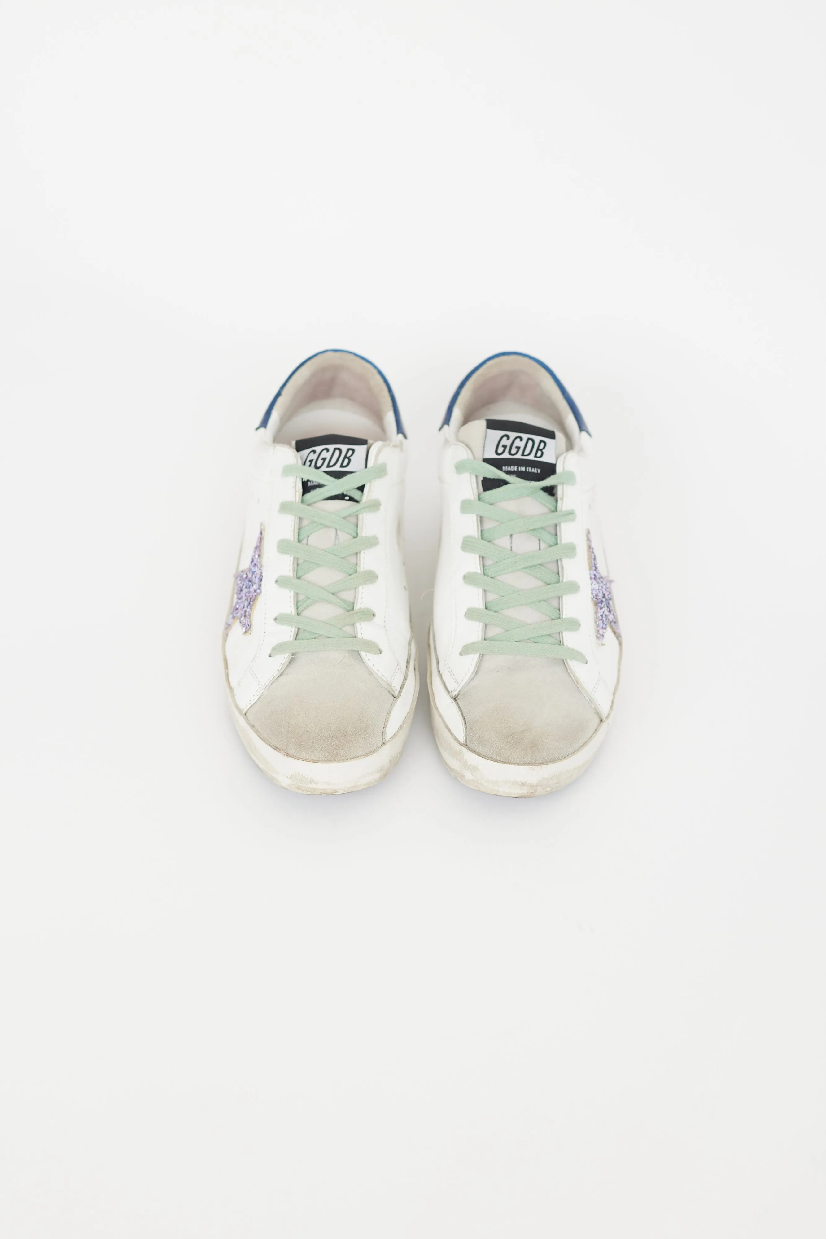 White & Multi Leather Superstar Sneaker