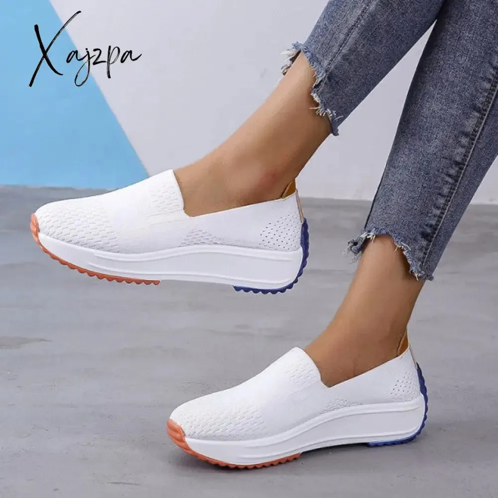 Xajzpa - Sneaker Women Shoes Sport Casual Shoes for Women Mesh Breathable Solid Shoes New Style Female Chaussure Femme Zapatos Mujer