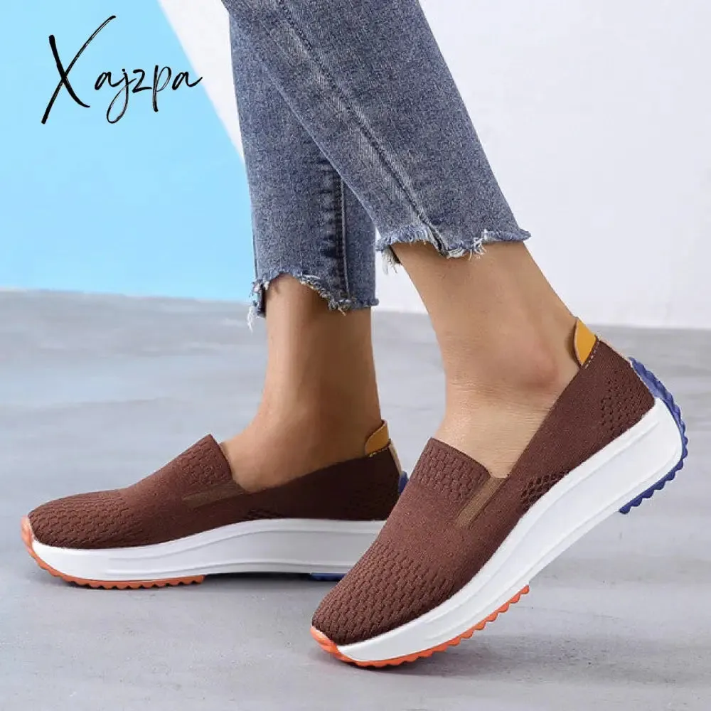 Xajzpa - Sneaker Women Shoes Sport Casual Shoes for Women Mesh Breathable Solid Shoes New Style Female Chaussure Femme Zapatos Mujer